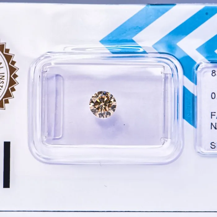 1 pcs Diamond (Natural coloured) - 0.52 ct - Round - Fancy Brown Yellow - SI2 - International Gemological Institute (IGI) - VG VG VG