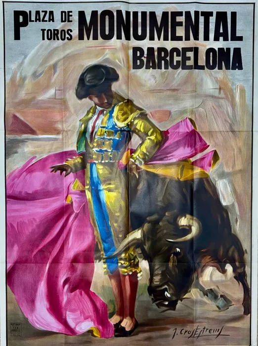 Cros Estrems - Cartel grande de Toros 162x80 cm., Barcelona (Spain) - Litho. - 1960s