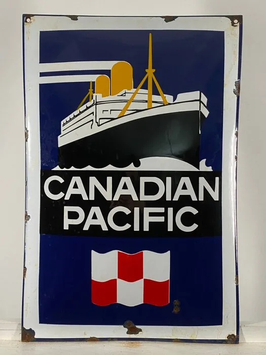 CANADIAN PACIFIC - Advertising sign - 60x40cm - Made of thick steel sheet and enamel