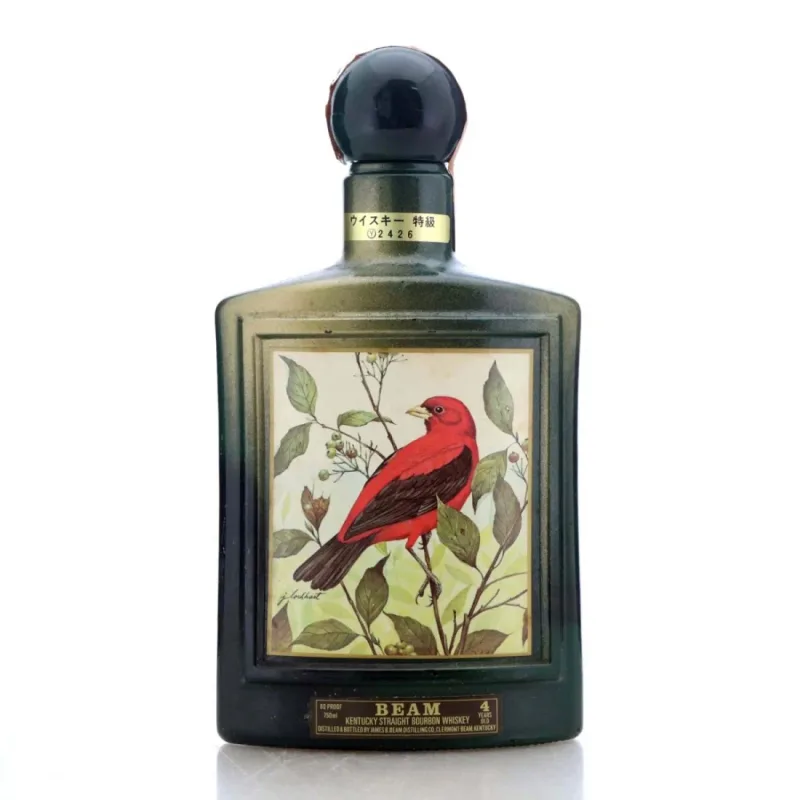 James B. Beam Distilling Co. Beam 4 Year Old Kentucky Straight Bourbon Whiskey in Painted Glass Decanter - Distilled 1979, Bottled 1983
