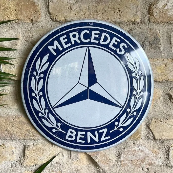 Mercedes-Benz - Plaque - Mercedes - Steel Sign Advertising - Garage Automobilia - Metal