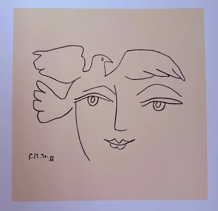 Pablo Picasso - “The Face of Peace XI, 1950”. Gedateerd in de plaat