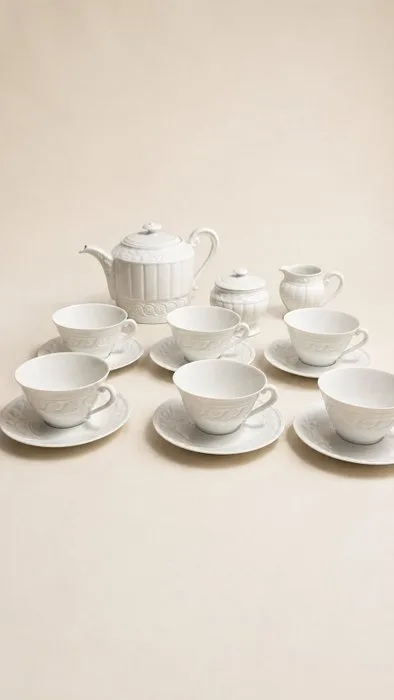 Bernardaud & Co. Limoges - Tea service (15) - Louvres blanc - Porcelain