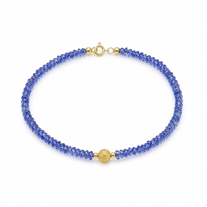 Bracelet - 18 kt. Yellow gold Tanzanite