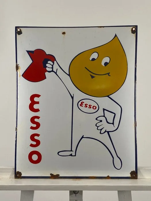 Esso - Enamel sign - 50x40cm - Made of thick steel sheet and enamel