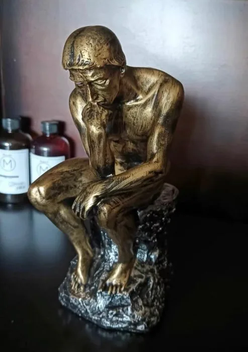 Sculpture, The Thinker - 25 cm - Resin, Bronze