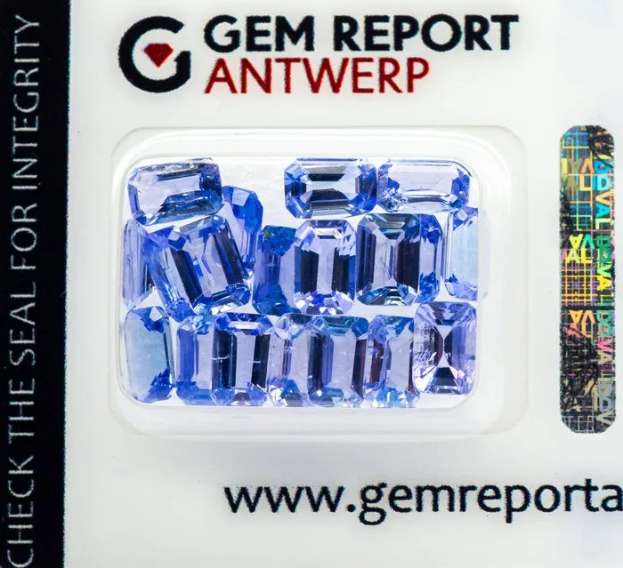 19 pcs Tanzanite - 9.79 ct - Gem Report Antwerp (GRA) - Violetish Blue/Violet