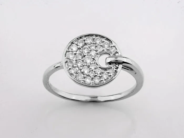 Ring - 14 kt. White gold - 0.36ct. tw. Diamond (Natural)