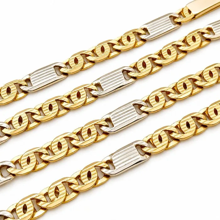 UnoAErre - Necklace - 18 kt. Yellow gold, White gold - Made In Italy - Hand Made