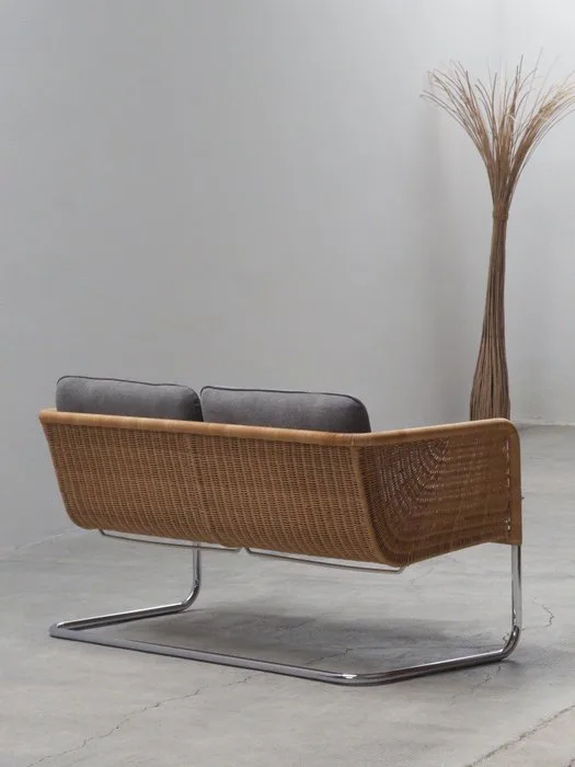 Tecta - William Dunkel - Sofa - D44 - Rattan, Chrome steel pipe - Kragstuhl / cantilever chair
