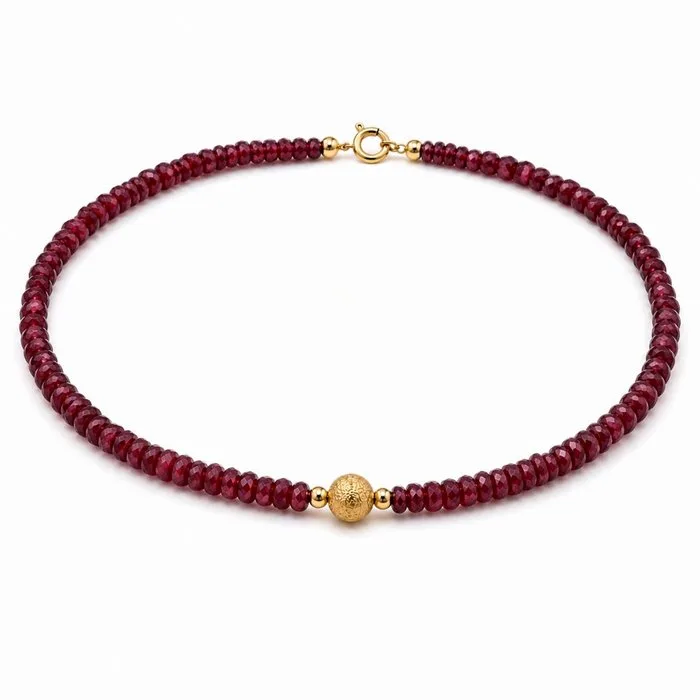 Bracelet - 18 kt. Yellow gold Ruby
