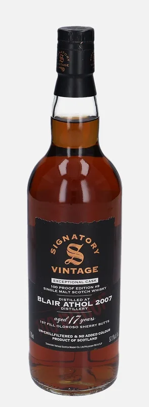 Blair Athol – 2007 17 Year Old Signatory Vintage Scotch Whisky Co. Exceptional Cask Series 100 Proof Edition #9