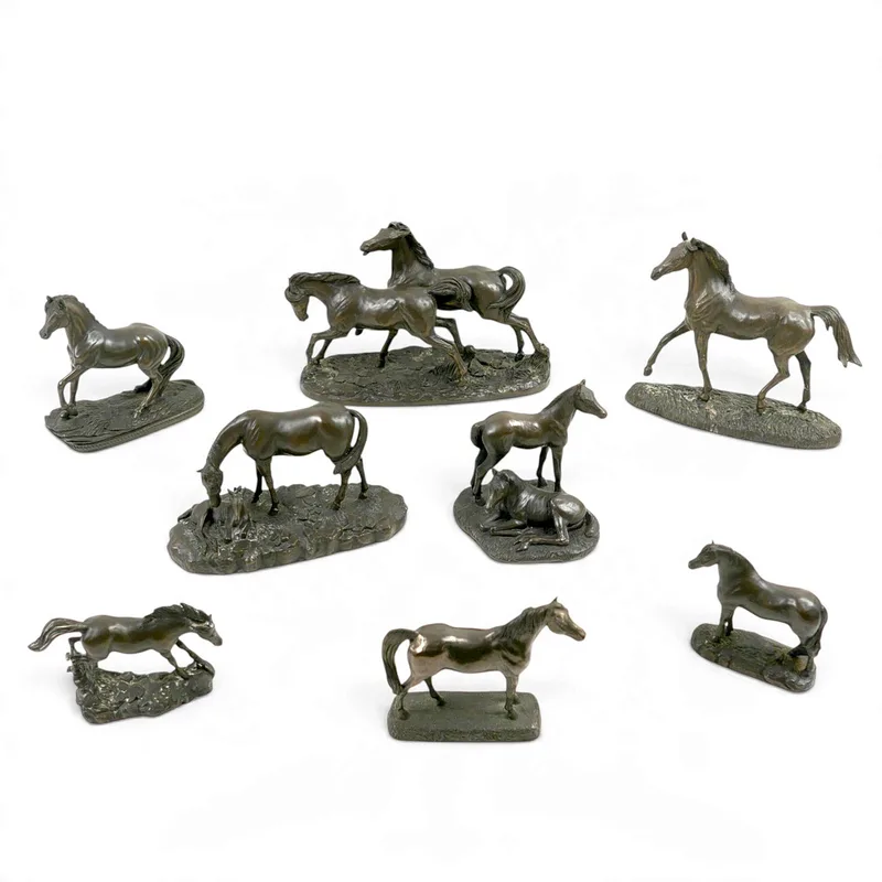 Eight Resin Models of Horses