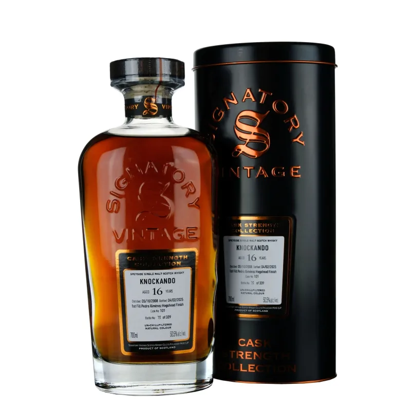 Knockando – 16 Year Old 2008 Signatory Vintage Cask Strength Collection First Fill Pedro Ximenez Hogshead