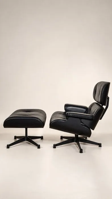 Vitra - Charles & Ray Eames - Armchair - Model 670 & 671 - Wood, Steel, Leather - Lounge chair Eames VITRA