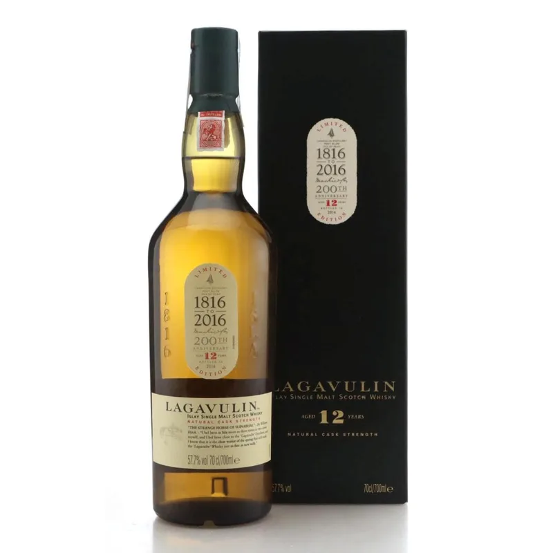 Lagavulin – 12 Year Old Natural Cask Strength 200th Anniversary (70cl, 57.70%)