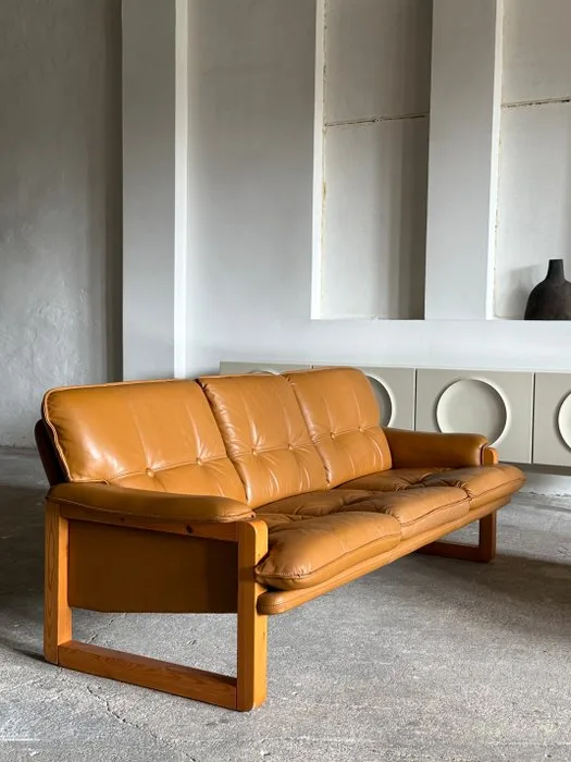 IKEA - Hannu Jyräs - Sofa - Furusund - Leather, Pinewood - 3-seater