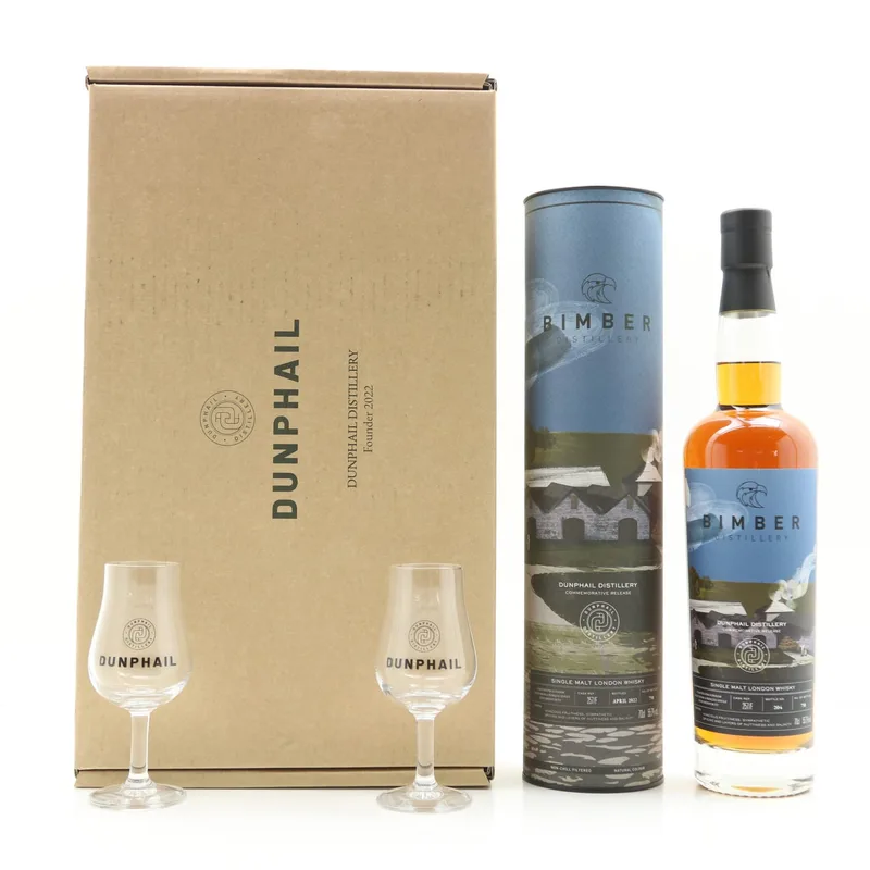 Bimber – Single Cask #257/F Commemorative Release For Dunphail Distillery With Glasses (70cl, 55.7%)