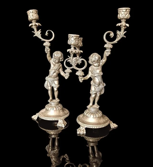 stile neoclassico, 32 cm 3 kg - Candleholder (2) - Metal
