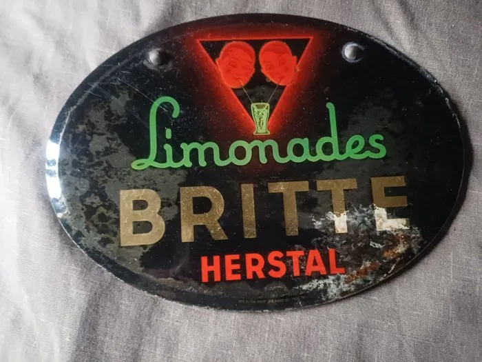 Britte - Lemonades BRITTE HERSTAL - Advertising sign - Enamel, Metal