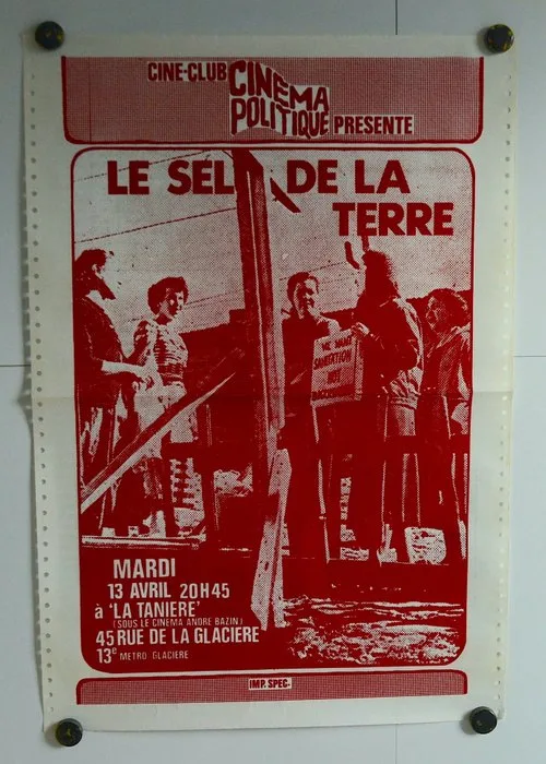 aucun - Affiche Sérigraphie Vintage 1970 - Le Sel de la Terre - Cinéma Politique Mai 68