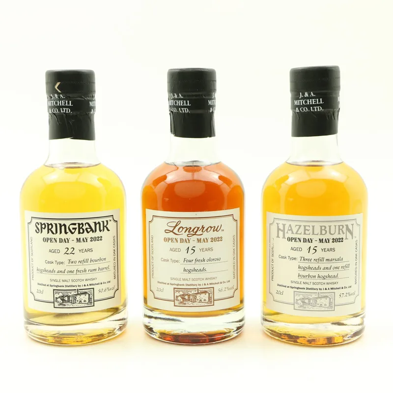 Hazelburn – 15 Year Old, Springbank 22 Year Old & Longrow 15 Year Old Open Day 2022 3 x 20cl (20cl, 56.2%)