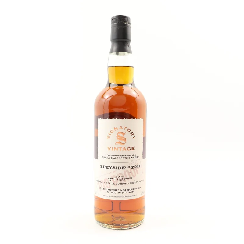 Speyside (M) – 2011 13 Year Old Signatory 100º Proof Edition #25 (70cl, 57.1%)