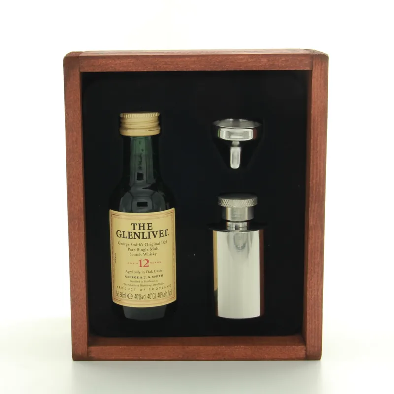The Glenlivet 12 Year Old French Oak Finish And Hipflask Miniature