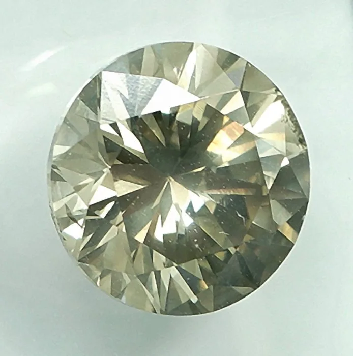 1 pcs Diamond (Natural coloured) - 2.03 ct - Round - Light Greyish Yellow - SI2 - Gem Report Antwerp (GRA)