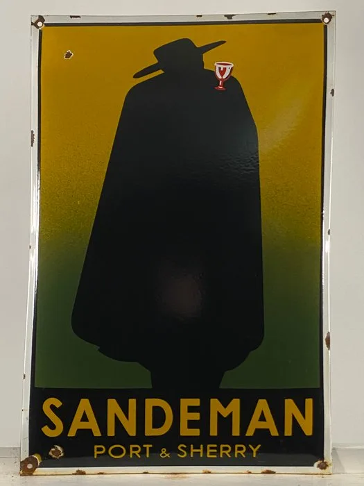 SANDEMAN - Advertising sign - 60x40cm - Made of thick steel sheet and enamel