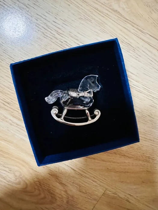 Swarovski - Figurine - Rocking Horse, Silver - 626866 - Box + Certificate - Crystal, Metal