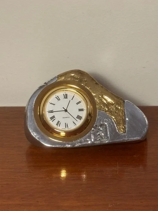 Table clock - ART3 Design - Bronze, Aluminium - 1980-1990