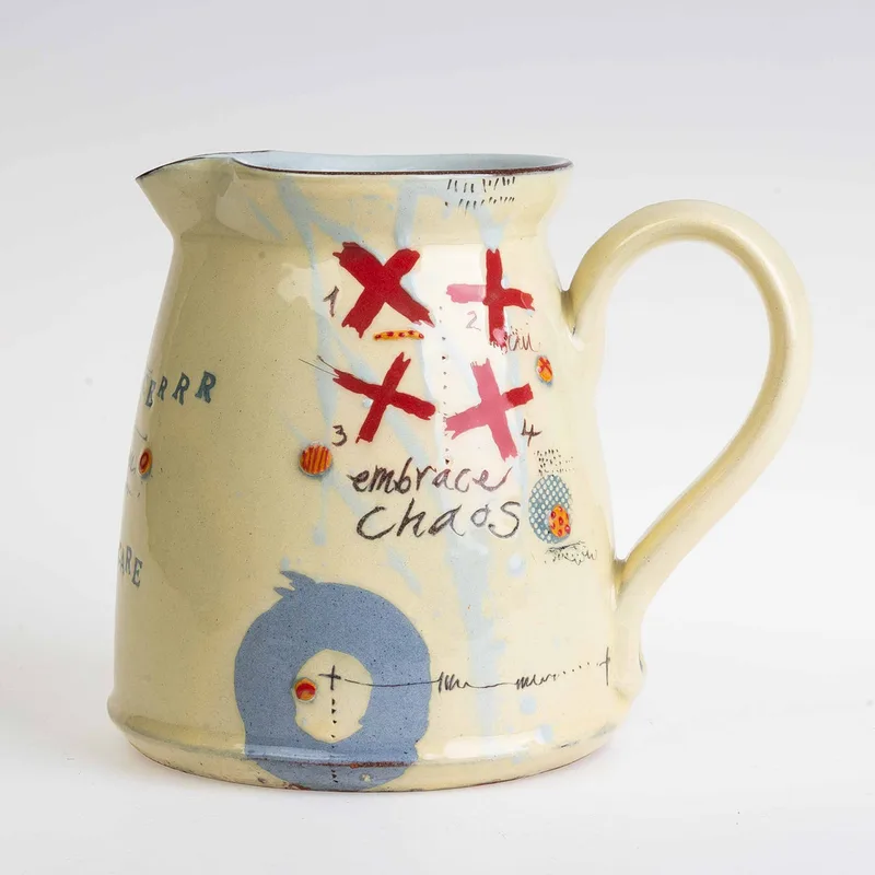 David Ashby (British, 20th Century), Danger Handle with Care, Studio pottery jug,