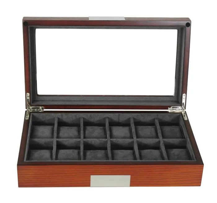 Legacy - Box - Premium Watch Box – 12 Watches – Mahogany Finish – Luxury Storage Case - Wood