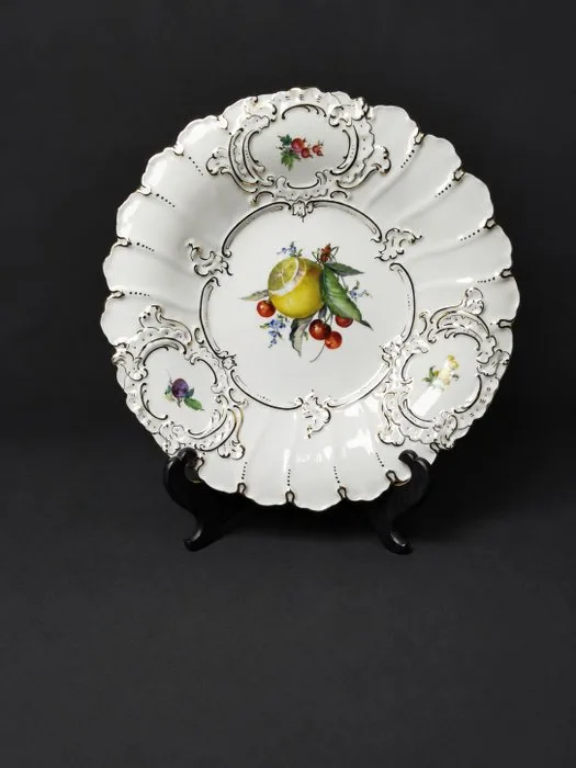 Meissen - Frutti e Fiori - Piatto decorato - D.30cm - 1.Wahl - In ottime condizioni - Wall plate - Porcelain