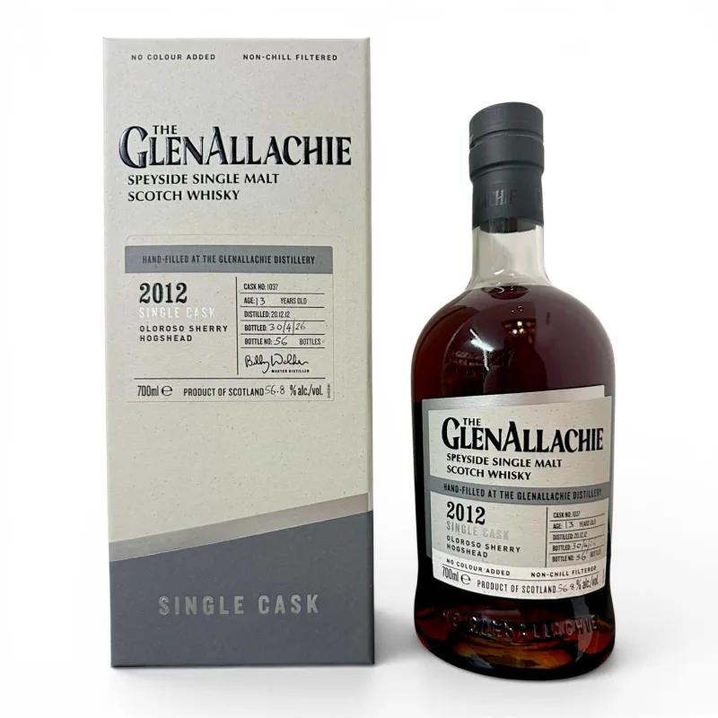 GlenAllachie – 13 Year Old 2012 Single Oloroso Hogshead #1037 Handfill Speyside Single Malt Scotch Whisky (2026) (70cl, 56.8%)