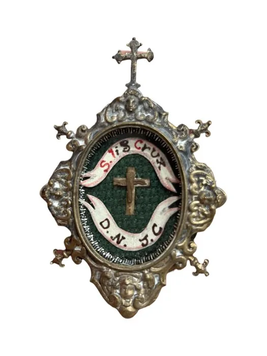 Reliquary - Bronze, golden cartouche, Glass - the 20th century - Holy Cross of Our Lord Jesus Christ