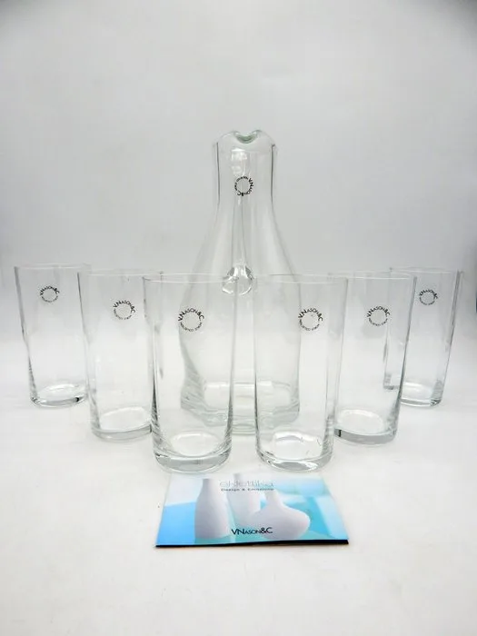V.Nason&Co. - Drinking set - Murano glass - Set of six glasses with a carafe