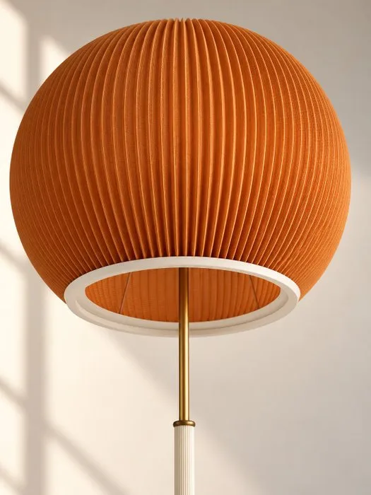 Floor lamp - floor lamp - Brass, Metal - 1960s–70s Space Age lamp