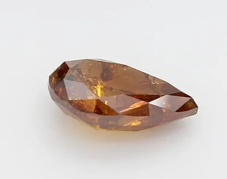 1 pcs Diamond (Natural coloured) - 1.36 ct - Pear - Fancy deep Orange Brown - Not specified in lab report - Gemological Institute of America (GIA)