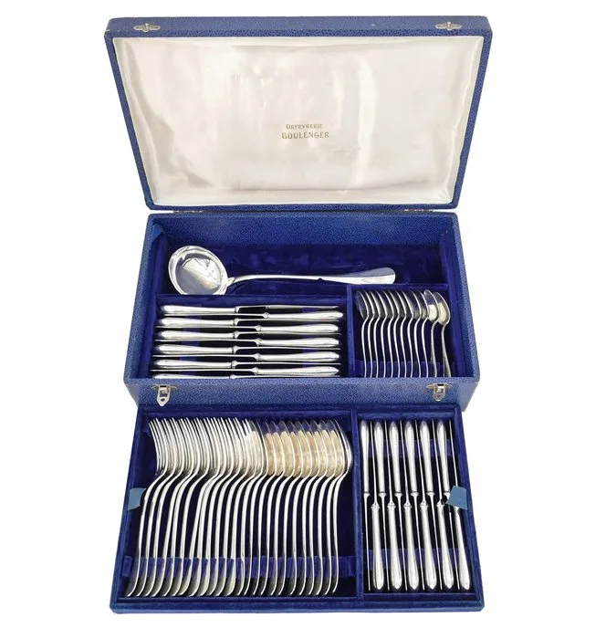 Orfevrerie Boulenger - Cutlery set for 12 (61) - Silverplated - 61-piece / 12-person