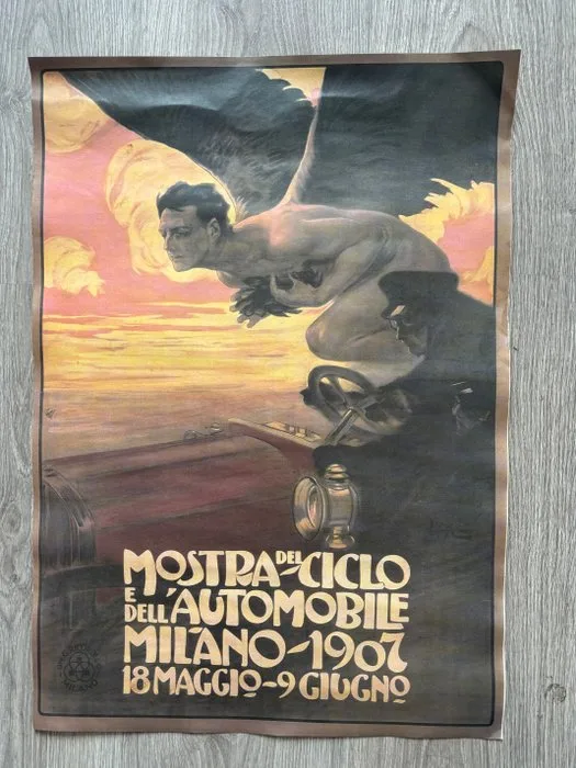 Leopoldo Metlicovitz - Mostra del Ciclo e dell’Automobile Milano 1907 – Automobilismo Liberty - 1970s
