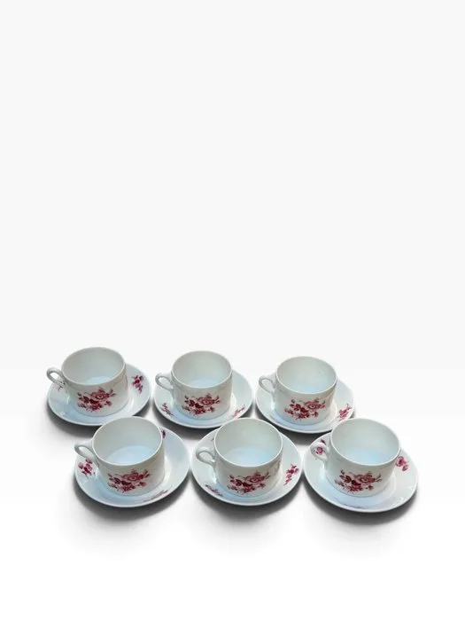 Richard Ginori - Coffee and tea service (12) - Porcelain - Refined floral