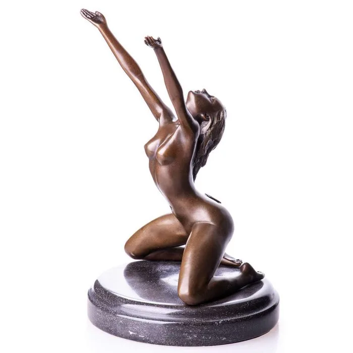 Figure - Bronzefigur Weiblicher Akt - Bronze, Marble