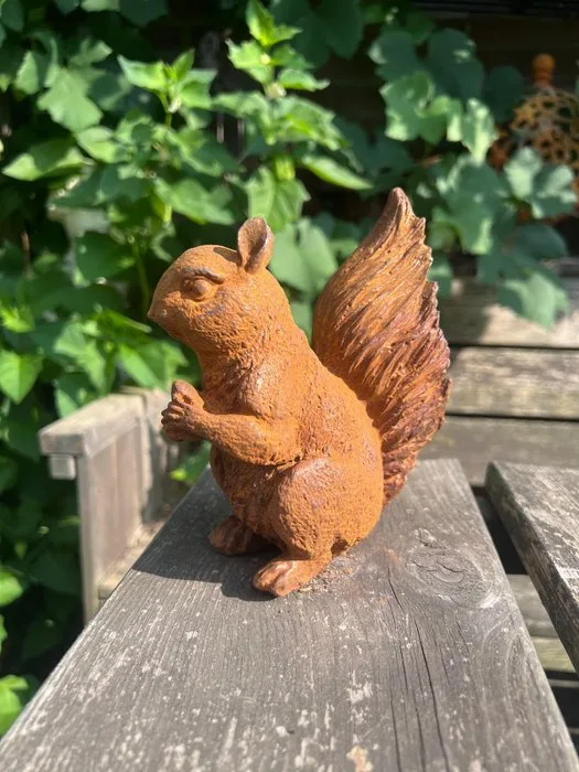 Decorative ornament - Europe - Cast Iron Squirrel Statue