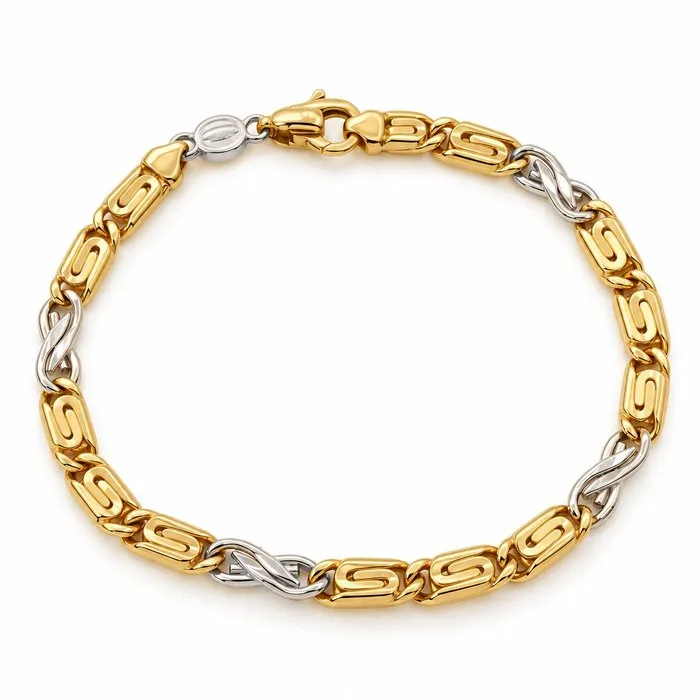 UnoAErre - Bracelet - 18 kt. Yellow gold, White gold - Handmade - Made in Italy