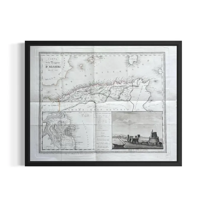 Algeria - Charter of the Regency of Algiers; Molo è città di Algeri - Algeri - 1821-1850