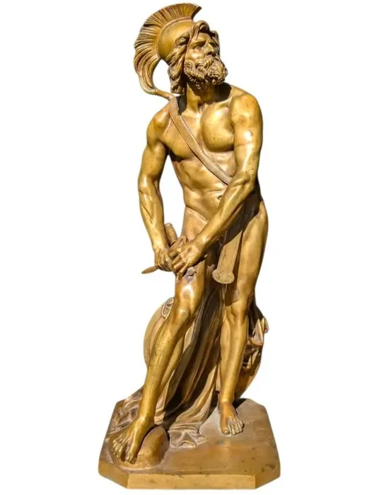 After David d’Angers - Statue, Philopoemen - 49 cm - Bronze