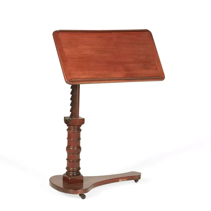 A Victorian Mahogany Adjustable Reading Table with the label of Bowman Brothers, Camden Town, late 19th Century
