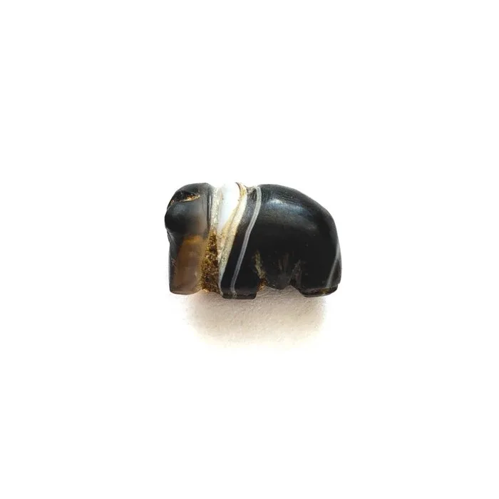 Indus Valley Agate XS Elephant Bead Talisman - 9 mm